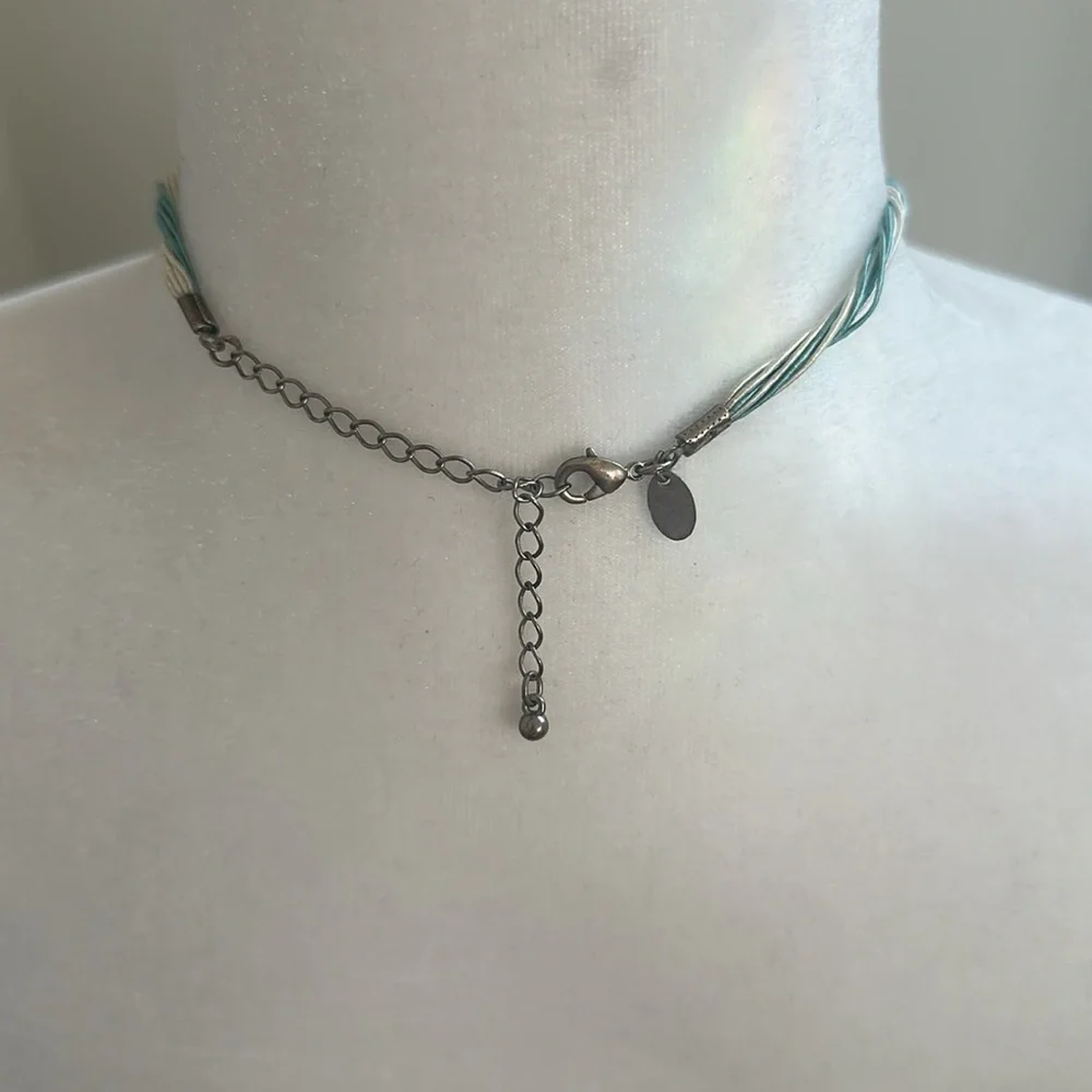 Lia Sophia silver and turquoise necklace
